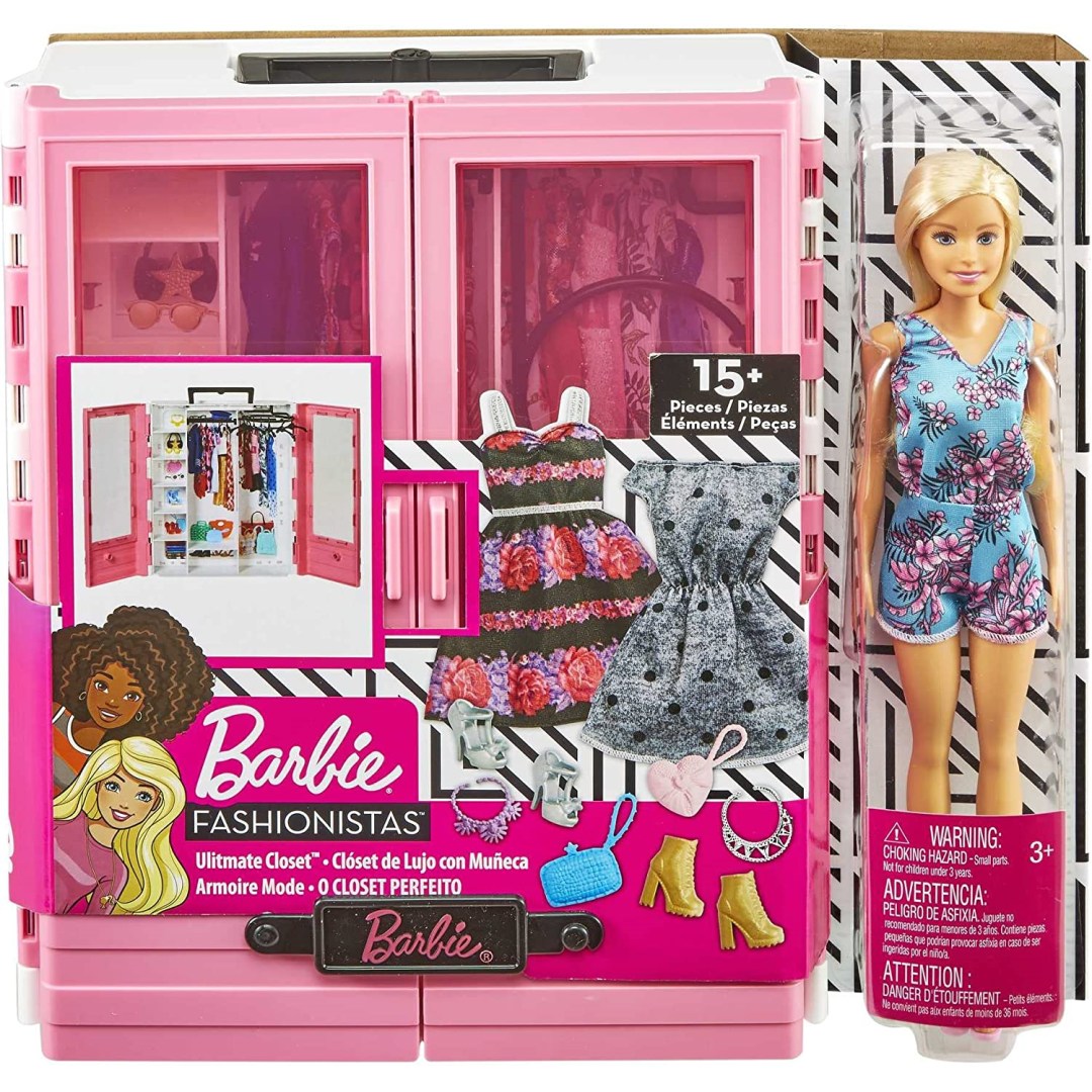 Barbie Fashionistas Ultimate Closet & Doll with 2 Sets of Clothing & A –  Maqio
