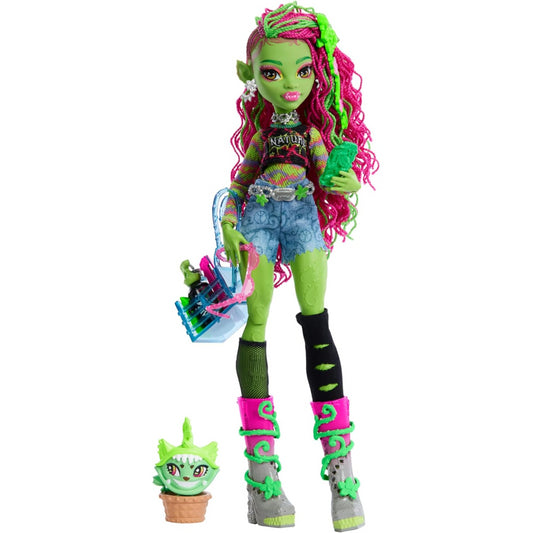 Monster High Venus Mcflytrap Core Doll with Plant Monster Pet Cat Chewlian