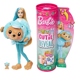 Barbie Cutie Reveal Doll Teddy Bear As a Blue Dolphin and 10 Suprises