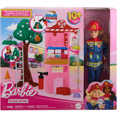 Barbie Careers Firefighter Doll Playset with Fire Station & Tree Pets