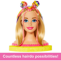 Barbie Colour Reveal Styling Head Straight Blonde Neon Rainbow Hair