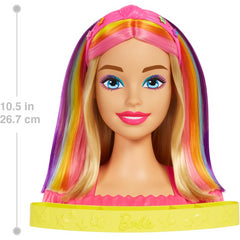 Barbie Colour Reveal Styling Head Straight Blonde Neon Rainbow Hair