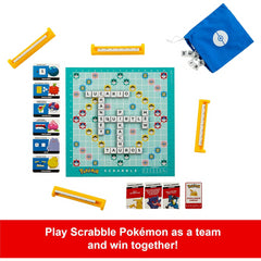 Scrabble Pokemon Word Board Game Includes 50 Challenge Cards