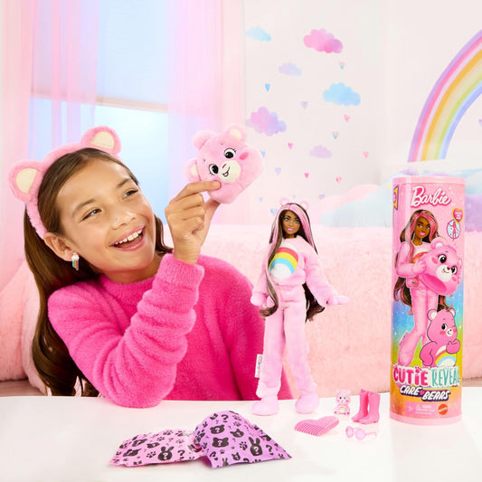 Barbie Cutie Reveal Care Bears Series and 10 Surprises - Pink Cheer Bear