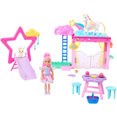 Barbie Chelsea Doll and Baby Pegasus Playset Toy Set with Bunny