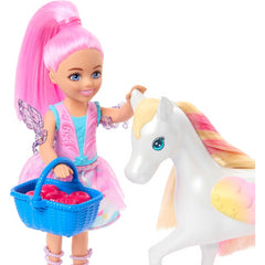 Barbie Chelsea Doll and Baby Pegasus Playset Toy Set with Bunny