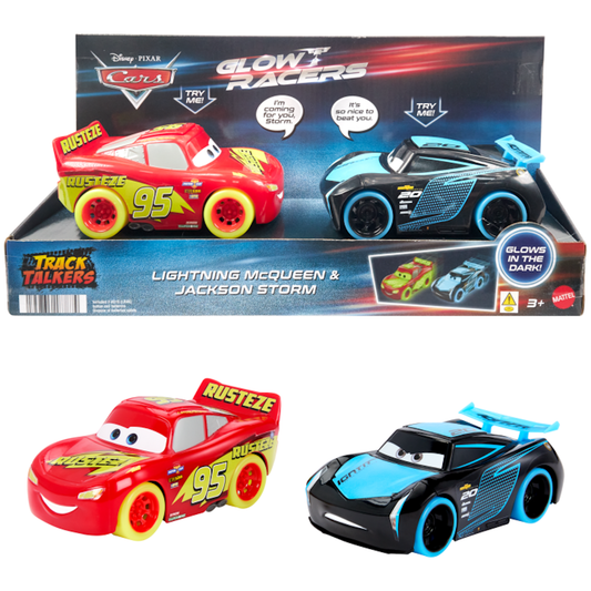 Disney Pixar Cars Track Talkers Glow Racers Lightning Mcqueen & Jackson Storm