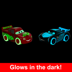 Disney Pixar Cars Track Talkers Glow Racers Lightning Mcqueen & Jackson Storm