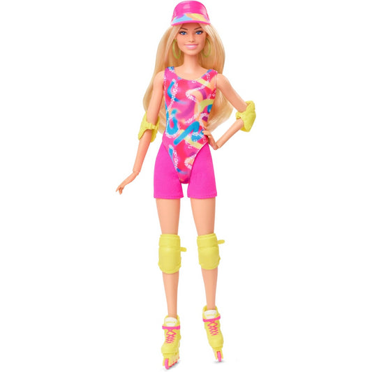 Barbie The Movie Roller Skating Margot Robbie in Skates and Pink Outfit