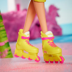 Barbie The Movie Roller Skating Margot Robbie in Skates and Pink Outfit