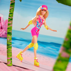 Barbie The Movie Roller Skating Margot Robbie in Skates and Pink Outfit