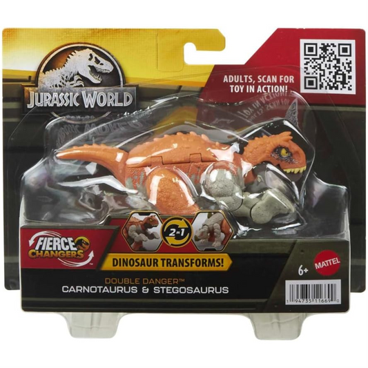 Jurassic World Dinosaur Fierce Changers Toy Figure - Carnotaurus to Stegosaurus