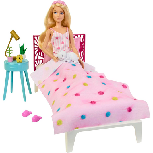 Barbie Doll And Bedroom Furniture Playset 20+ Storytelling Accessories