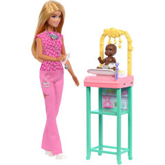 Barbie You Can Be Anything Blonde Baby Doctor Doll with Baby and Furniture