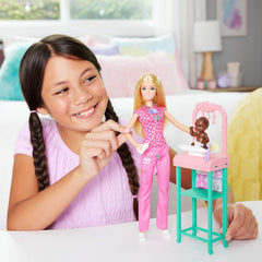 Barbie You Can Be Anything Blonde Baby Doctor Doll with Baby and Furniture