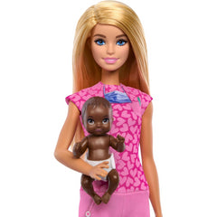 Barbie You Can Be Anything Blonde Baby Doctor Doll with Baby and Furniture