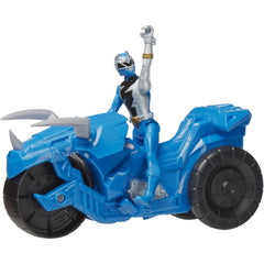 Power Rangers Tricera Dino Fury Figure & Vehicle Battle Rider (Blue) Rip N Go