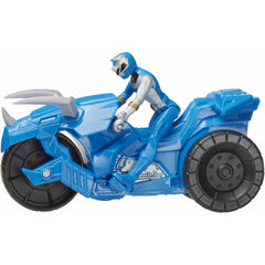 Power Rangers Tricera Dino Fury Figure & Vehicle Battle Rider (Blue) Rip N Go