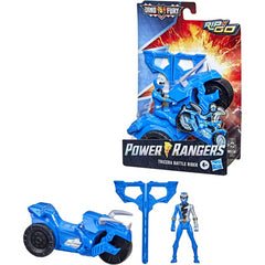 Power Rangers Tricera Dino Fury Figure & Vehicle Battle Rider (Blue) Rip N Go