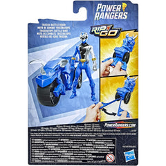 Power Rangers Tricera Dino Fury Figure & Vehicle Battle Rider (Blue) Rip N Go