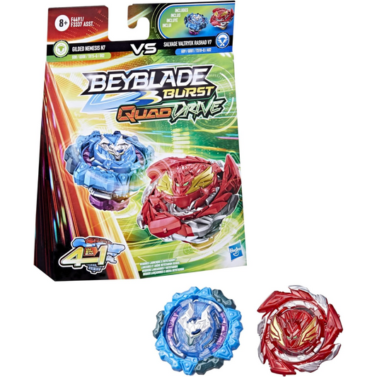 Beyblade Burst Quad Drive - Gilded Nemesis vs Salvage Valtyrek Rashad