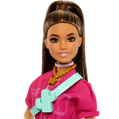 Barbie Fashionistas Doll with Pink Jumpsuit Brown Hair and High Pony Tail