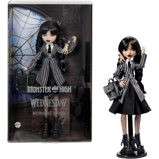 Monster High Wednesday Addams Doll with Nevermore Academy Uniform and Stand