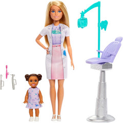 Barbie You Can Be Anything Blonde Denist Doll with Lab Coat and Patient Doll