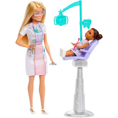 Barbie You Can Be Anything Blonde Denist Doll with Lab Coat and Patient Doll