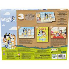 Bluey 3 Wood Puzzles Jigsaw Bundle with Storage Tray