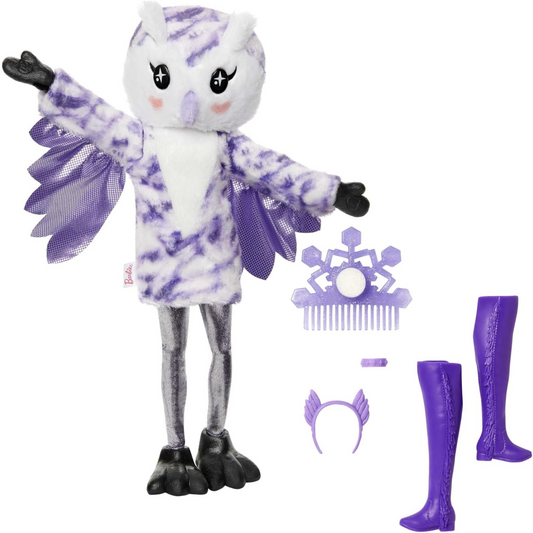 Barbie Cutie Reveal Doll 10 Surprises Winter Snowflake Series - Owl