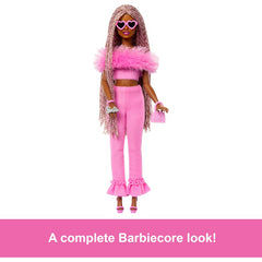 Barbie Deluxe Style Doll in Barbiecore Dress - Soft Pink Jumpsuit & Braided Hair