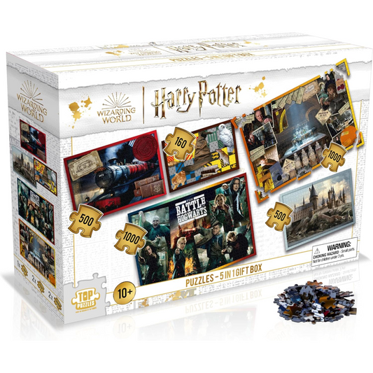 Winning Moves Harry Potter 5 in 1 Gift Box Jigsaw Puzzle Game