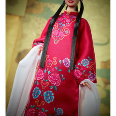 Barbie Signature Lunar New Year Doll in Red Floral Robe Peking Opera Accessories