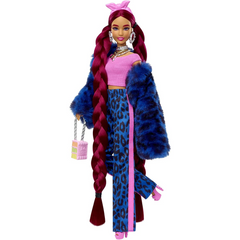 Barbie Extra Fashion Doll with Burgundy Braids and Furry Jacket