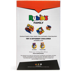 Rubiks Family Pack of 3 Puzzles - Large and Mini Cube and Keychain Cube