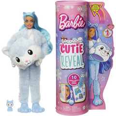 Barbie Cutie Reveal Doll 10 Surprises Snowflake Sparkle Series - Husky