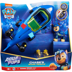 Paw Patrol Aqua Pups Chase's Transforming Shark Vehicle Playset