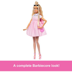 Barbie Deluxe Style Doll in Barbiecore Dress - Pink Pastel Outfit & Blonde Hair