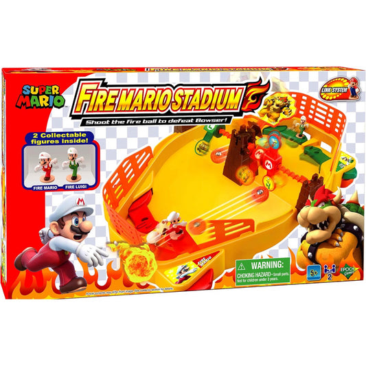 Mario Bros Super Mario Fire Stadium with Mario and Luigi Collectible Figures