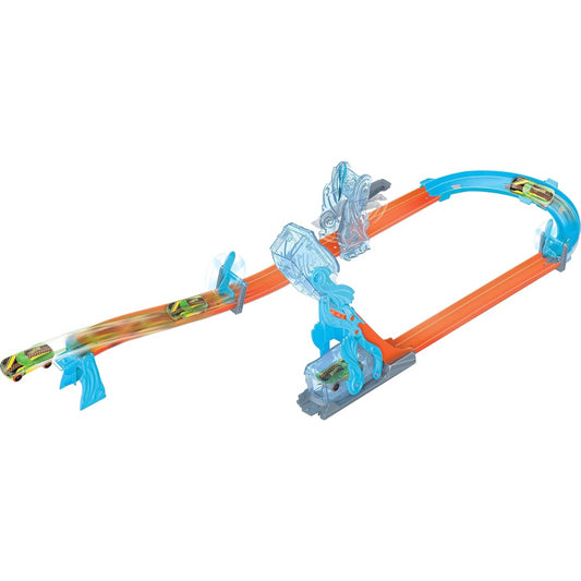 Hot Wheels Playset Blue Deluxe Track Builder Pack with Wind-Themed Accessories