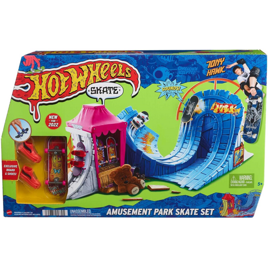 Hot Wheels Tony Hawk Skate Amusement Park Set Fingerboard & Pair of Skate Shoes