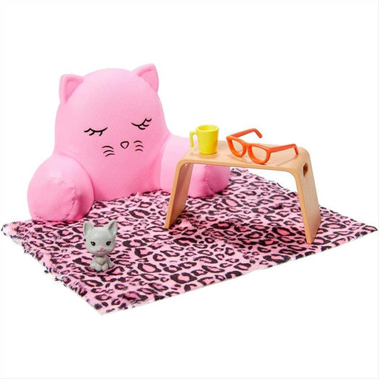 Barbie Big Pink Cat Set Animals with Kitten & Accessories