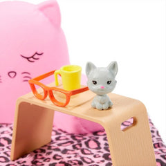 Barbie Big Pink Cat Set Animals with Kitten & Accessories