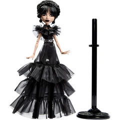 Monster High Wednesday Rave N Wednesday Doll with Black Gown and Stand