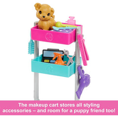 Barbie Malibu Pet Stylist Doll & 14 Accessories Playset