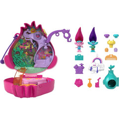 Polly Pocket DreamWorks Trolls Compact Playset with Poppy and Branch Dolls