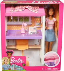 Barbie Doll and Furniture Loft Bed w/ Transforming Bunk Beds FXG52 - Maqio