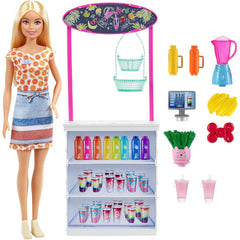 Barbie Smoothie Bar Playset With Blonde Doll & 10 Accessories