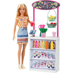 Barbie Smoothie Bar Playset With Blonde Doll & 10 Accessories